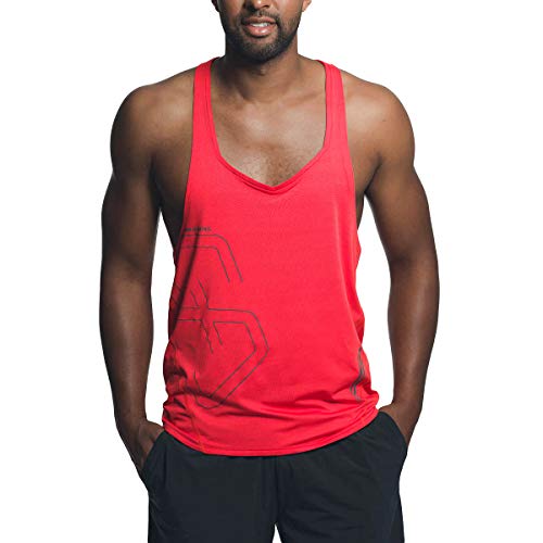 Gym Aesthetics Camiseta sin mangas para hombre Muscle Workout Stringer - rojo - Medium