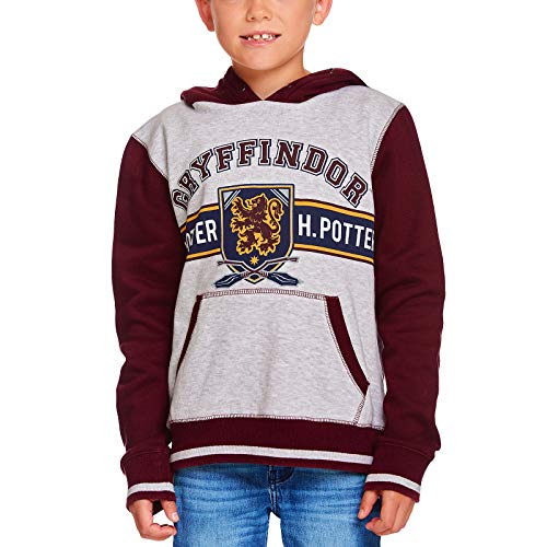 HARRY POTTER Sudadera con Capucha para niños Gryffindor Crest Hooded Grey Red - 116