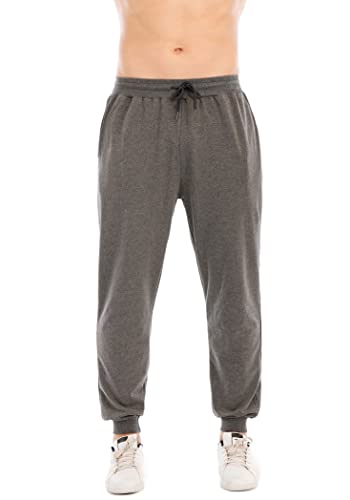 heekpek Jogging para Hombre Pants Pantalones Deportivos Ropa Deportiva para Hombres Joggers Sweat Pants Largos Deporte Chándal Algodón Casual Deporte Slim Fit Elástica Ejercicio(Gris Oscuro,XL)