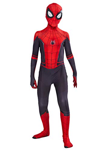 helymore Halloween Mono de Superheroe de Cosplay de Pelicula Jumpsuit Ajustado con Estampado de Arana, Altura Adecuada 110cm-120cm