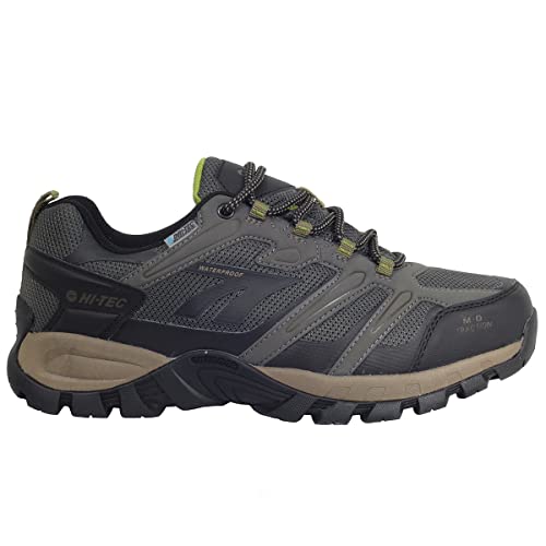 HI-TEC Muflon Low, Zapatillas de Trekking Hombre,Calzado Senderismo Hombre Impermeable, Calzado montaña Hombre (Verde Oliva, Numeric_44)