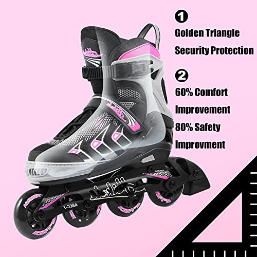 Hikole Patines en Línea Patines para Adultos Mujer Hombre Ajustables Patines para Principiantes Patines para Exteriores e Interiores 37-44