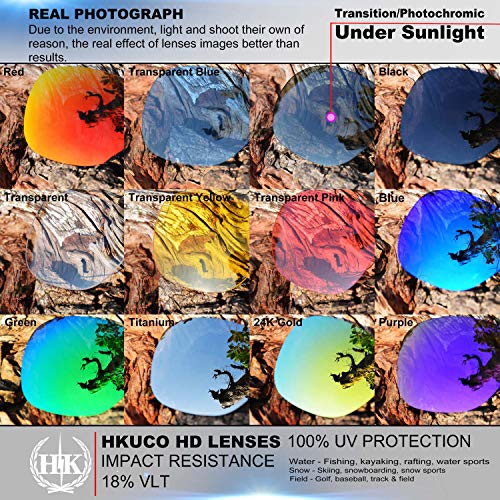 HKUCO Mens Replacement Lenses For Oakley Jupiter Squared Red/Blue/Black/24K Gold/Emerald Green Sunglasses