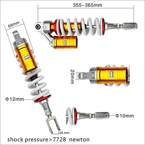 Hmparts Suciedad / Pit Bike / Quad Amortiguador de Gas / Choque 355-365mm si / R / Mar / Go