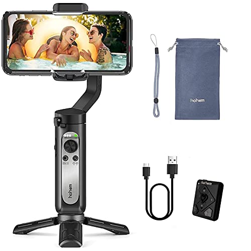 hohem iSteady X2-3-Axis - Estabilizador Plegable para Smartphone con Mando a Distancia Tipo C, Carga inversa Compatible con iPhone 12 11 Pro MAX Samsung S20 para Vlog Youtube Live Video Record