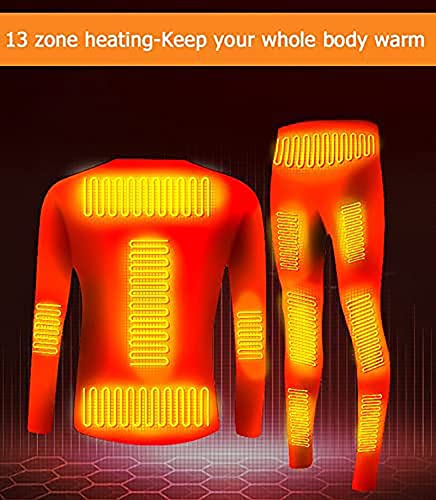 Hombre Invierno Calentado Termal Ropa Interior Tops Pantalones Teléfono Inteligente Control De Temperatura Inteligente Ropa De Calefacción para Sport Skiing Correr Senderismo,S