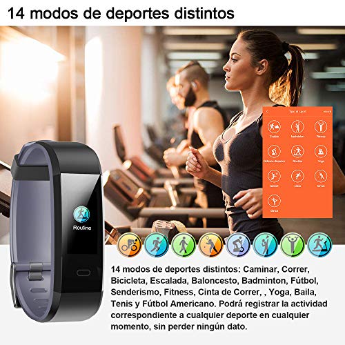 HOMSCAM Pulsera Inteligente, Pulsera Actividad Impermeable IP68 con Monitor de Calorías, Monitor de Ritmo Cardíaco, Captura de cámara, Notificación de Mensajes para Android y iOS Teléfono móvil