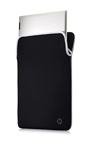 HP - PC Funda Reversible para portátil de hasta 14 Pulgadas, diseño Reversible, Color Negro y Plateado