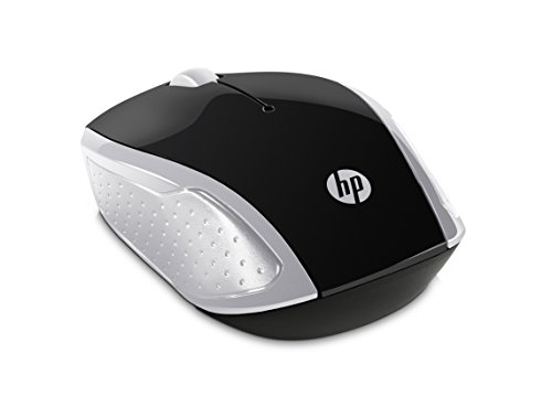 HP - Ratón Inalámbrico HP 200 con Perfil Redondeado, Color Plateado