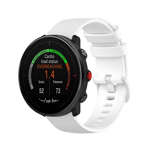 Huabao Correa Compatible con Garmin vivoactive 4,Ajustable Silicona Deportiva Band Repuesto Pulsera para Garmin vivoactive 4 (Blanco)