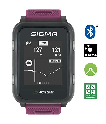 iD.FREE reloj multideportivo con GPS para el aire libre y navegación, notificaciones inteligentes, Geocaching, medición de pulso en la muñeca, a prueba de agua, incl. soporte para bicicleta