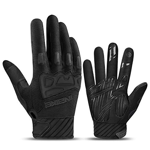 INBIKE Guantes Ciclismo Hombre Largo Guantes Bicicleta Carretera Pantalla Táctil Acolchado Antideslizante, Unisex Adulto(Negro-XL)