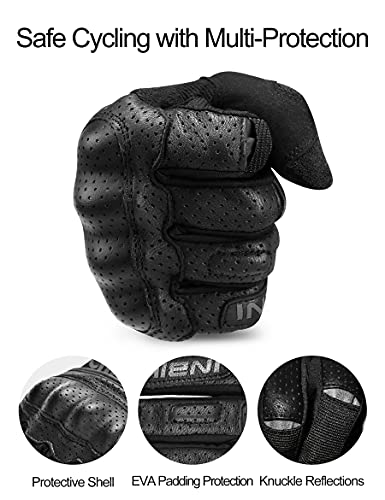 INBIKE Guantes con La Función De Pantalla Táctil para Moto, Guantes Moto Verano Transpirable para Hombre(IM801-Black,L)