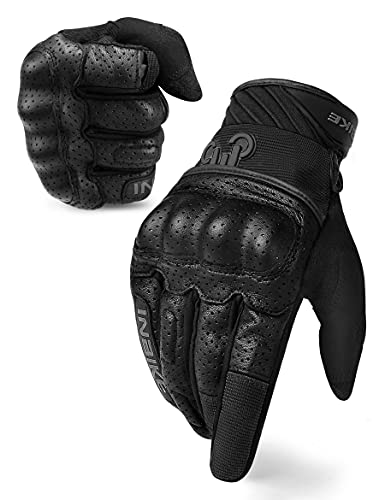 INBIKE Guantes con La Función De Pantalla Táctil para Moto, Guantes Moto Verano Transpirable para Hombre(IM801-Black,L)