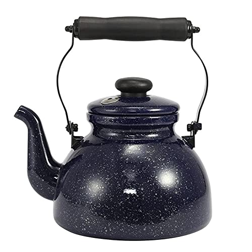 IVQAPP Whistling Tea Kettle 2L Whistle Enamel Water Pot Tea Kettle Whistling Kettle Porcelain Kettle for Coffee Milk (Color : Blue, Size : One Size) (Blue One Size)