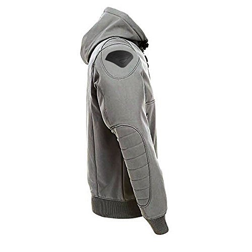 JET Chaqueta Moto Capucha Hoodie Verano con Armadura Soft Shell (XL (EU 52 -54), Gris)