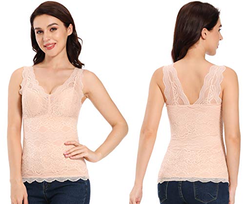 Joyshaper Camiseta térmica para mujer con cuello en V, ropa interior térmica de forro polar, sin mangas, camisola, térmica, con tirantes beige S