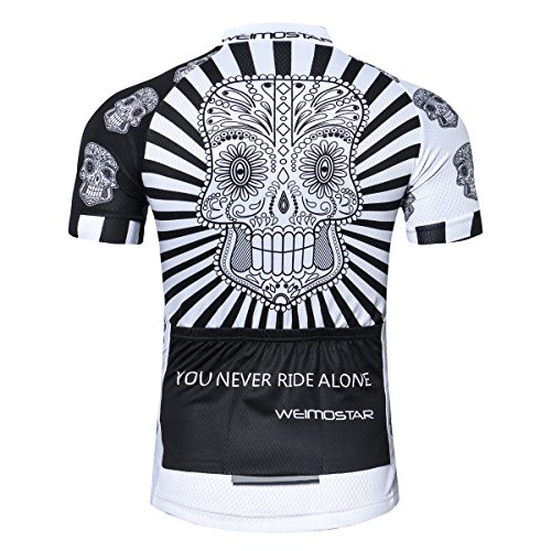 JPOJPO Maillot de ciclismo para hombre, diseño de calavera