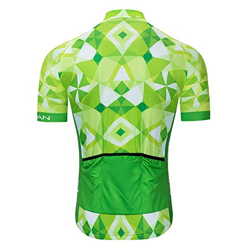 JPOJPO Maillot de manga corta para hombre, con 3 bolsillos traseros, camiseta de ciclismo con cremallera completa, forro polar verde con licencia oficial de star wars silent one crew., Medium