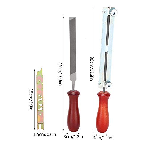 Juego de 3 Archivos de Afilado de Motosierra Kit de Archivo Barra de guía para el hogar Cadena Afilar Medidor de Profundidad Sierra de Sierra Juego de Herramientas manuales