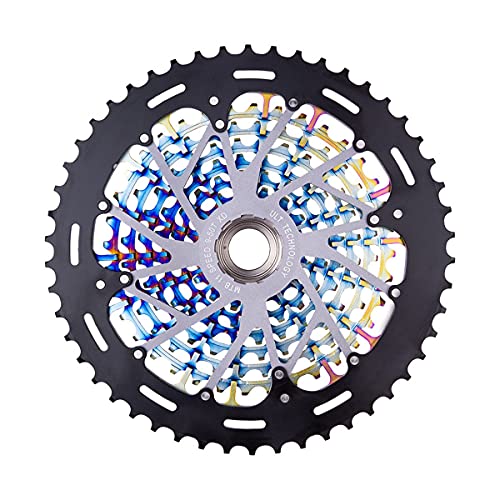 KDOAE Rueda Libre de Bicicleta 11 Cassette de Velocidad Colorido 9-50T Flywheel MTB BMX Road Bicycle Cyclingwheel para Bicicleta de Carretera MTB BMX (Color : Rainbow, Tamaño : 9-50T)