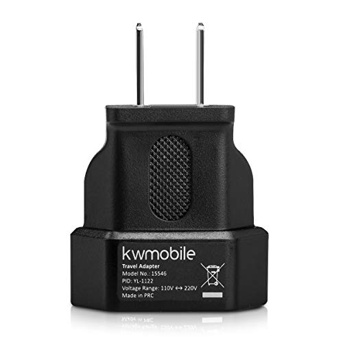 kwmobile 3X Adaptador de Viaje para EEUU - Adaptadores de Enchufe de EEUU a España y Europa - Conector USA Canadá Japón México Filipinas - Negro