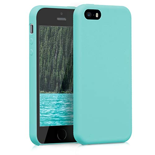 kwmobile Carcasa Compatible con Apple iPhone SE (1.Gen 2016) / 5 / 5S - Funda de Silicona para móvil - Cover Trasero en Menta