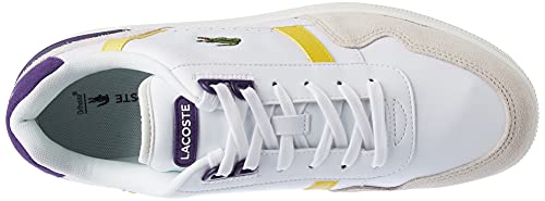 Lacoste T-Clip 0121 P SMA, Zapatillas Hombre, Wht/PURP, 43 EU