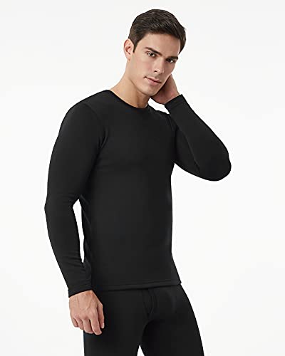 LAPASA Camiseta Termica Hombre Camiseta Manga Larga Ropa Termica Interior Invierno (Pack de 1 o 2) M26 XL Negro