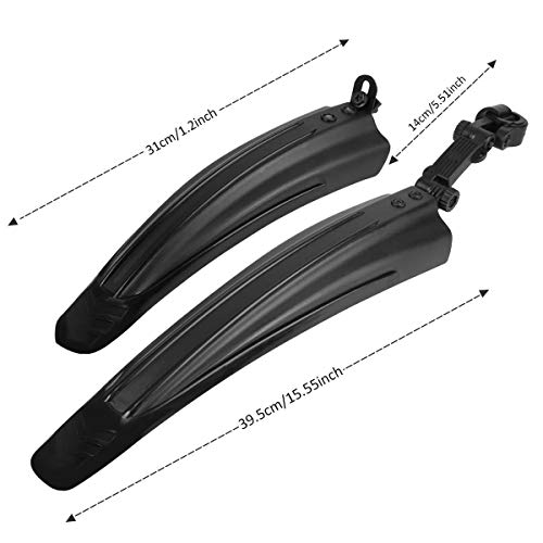 Ledeak Guardabarros Bicicleta, 2-Piezas Universal Ajustable Trasero Delantero Montaña Carretera Bicicletas Defensa Bici contra Salpicaduras Mud Guard Funda de Protección Accesorios (Negro)