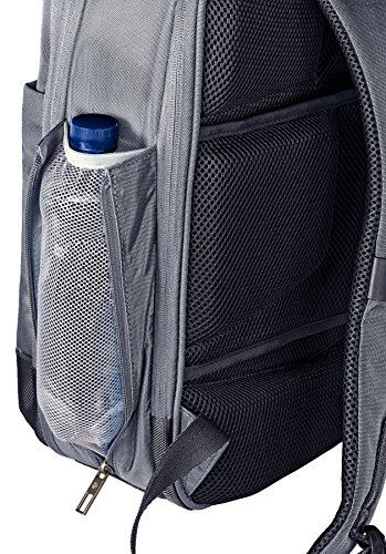 Leitz 60170084, Mochila ligera y expandible para ordenador portátil de 15,6" Smart Traveller, Poliéster/Piel, Plata