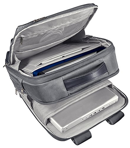 Leitz 60170084, Mochila ligera y expandible para ordenador portátil de 15,6" Smart Traveller, Poliéster/Piel, Plata