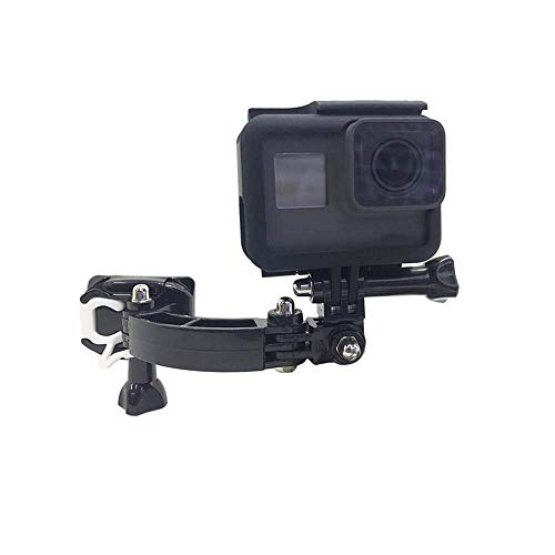 Linghuang Kit de Montaje Giratorio Soportes Adhesivos para Soporte de Montaje de Casco de Motocicleta para mentón para Gopro Hero 7 / (2018) / 6/5 Negro, 4 3 sesiones, dji Osmo Action, SJCAM EKEN