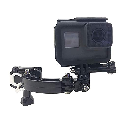 Linghuang Kit de Montaje Giratorio Soportes Adhesivos para Soporte de Montaje de Casco de Motocicleta para mentón para Gopro Hero 7 / (2018) / 6/5 Negro, 4 3 sesiones, dji Osmo Action, SJCAM EKEN