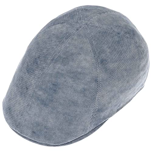 LIPODO Flatcap Used Look Denim para Hombre - Gorra Plana en Look Tejano - Gorra de Hombre con Cinta elástica - Flat Cap con algodón - Gorra para Primavera/Verano Azul-mélange M (57-58 cm)