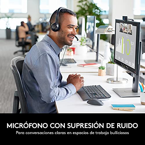 Logitech H390 Auriculares con Cable, Sonido Estéreo y Micrófono USB con Supresión de Ruido, Controles Integrados en el Cable, PC/Mac/Portátil/Chromebook - Negro