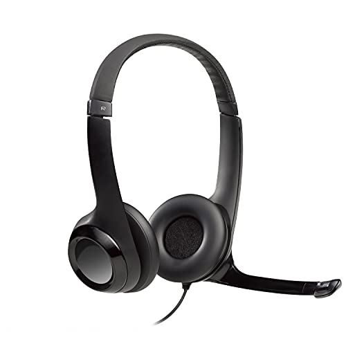 Logitech H390 Auriculares con Cable, Sonido Estéreo y Micrófono USB con Supresión de Ruido, Controles Integrados en el Cable, PC/Mac/Portátil/Chromebook - Negro