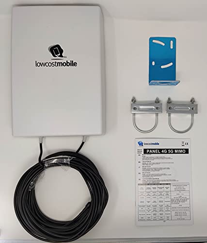 LowcostMobile PAN5G-MIMO-2021 Antena 4G 5G MIMO Direccional 7003800 Mhz 2x10m negro Conector SMA cable ALSR200 para Huawei, Asus, TP LINK, Dlink, ZTE, Teltonika