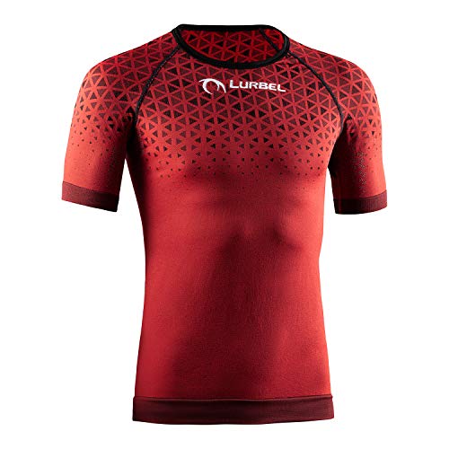 Lurbel Spirit Short Slevees, Camiseta de Trail Running, Camiseta Transpirable y Anti-Olor, Camiseta Deportiva, Camiseta de Correr, Camiseta técnica, Camiseta Unisex. (Rojo, Grande - L)