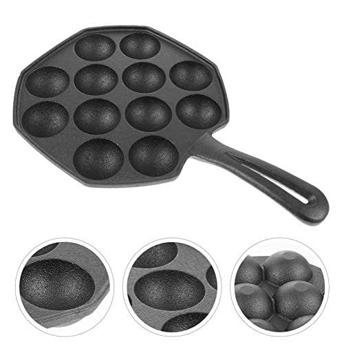 Luxshiny Takoyaki Pan Agujeros de Hierro Antiadherente Pan Pan Sartén Octopus Carne Ball Codorniz Huevo Molde Horneado Bandeja Freír Olote