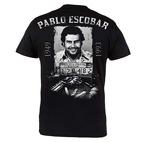 Mafia Hardcore ROPA camiseta PABLO escobar. El PATRULLA DEL MAL. Regla revés. gamberro. Informal Desgaste - Negro, XX-Large