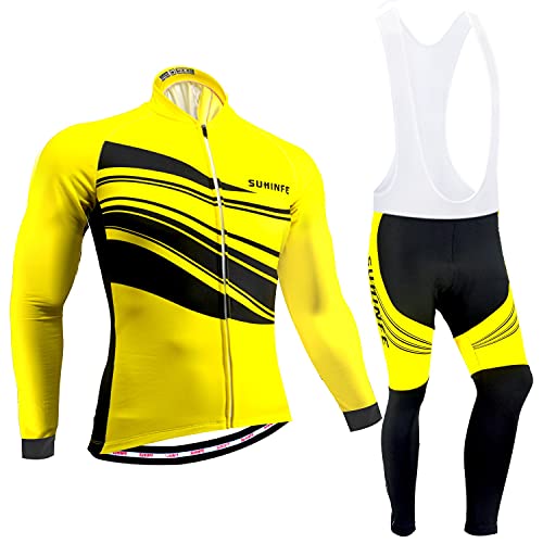 SUHINFE Maillot Ciclismo Mujer Invierno, Ropa Ciclismo Manga Larga con  Forro Polar Térmico en y Pantalones Ciclismo de Alta Elasticidad para  Bicicleta