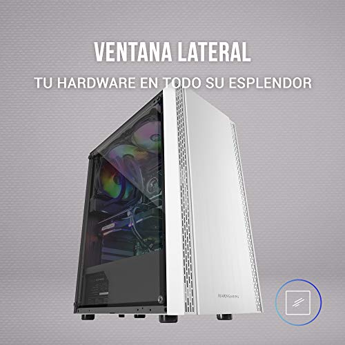 MARSGAMING MCNW, Caja Gaming ATX, Ventana Lateral + Rejilla Frontal, Blanco