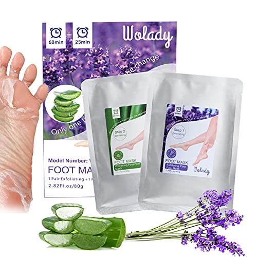 Mascarilla Pies Exfoliante Máscara Wolady 2pcs Exfoliantes Calcetines Exfoliante Pies Máscara Pies Foot Mask, Quita Cutículas y Callos, Eliminar Piel Muerta Foot Peeling Mask Hidratante y Blanqueadora