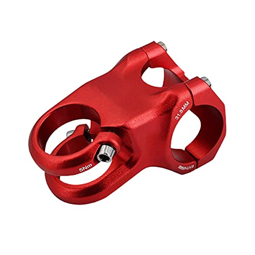 Matedepreso Vástago de bicicleta, 10 grados de aleación de aluminio Ciclismo vástago elevador amortiguador manillar vástago para bicicleta, bicicleta de carretera, MTB (rojo)