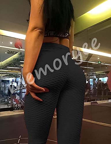 Memoryee Leggings Mujer Push Up Mallas Pantalones Deportivos anticeluliticos Suave Elásticos Alta Cintura Elásticos Yoga Fitness de Control la Barriga/Black/S