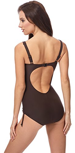 Merry Style Traje de Baño Entero 1 Pieza Monokini Bañador Mujer MSVR776 (Marrón/Menta, 50)