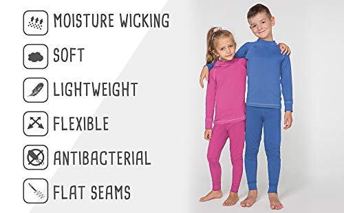 meteor Conjunto Ropa Interior Térmica para Niños - Camiseta de Manga Larga y Pantalón - Set Infantil Elástico para Esquí Snowboard Acampada y Senderismo para Niño y Niña (116-122 cm, Gris)