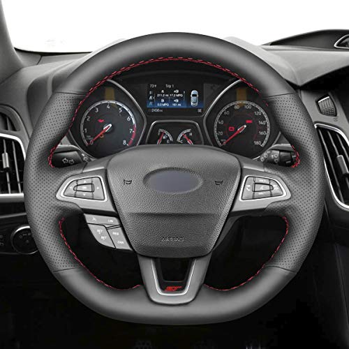 MEWANT Funda de volante para Ford Focus (ST | RS) 2015-2018 / Accesorios para Ford Focus ST RS