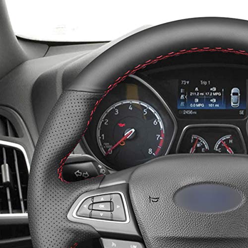 MEWANT Funda de volante para Ford Focus (ST | RS) 2015-2018 / Accesorios para Ford Focus ST RS